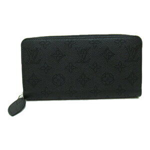 Louis Vuitton Zippy Wallet Mahina Leather Round Long Bifold Black